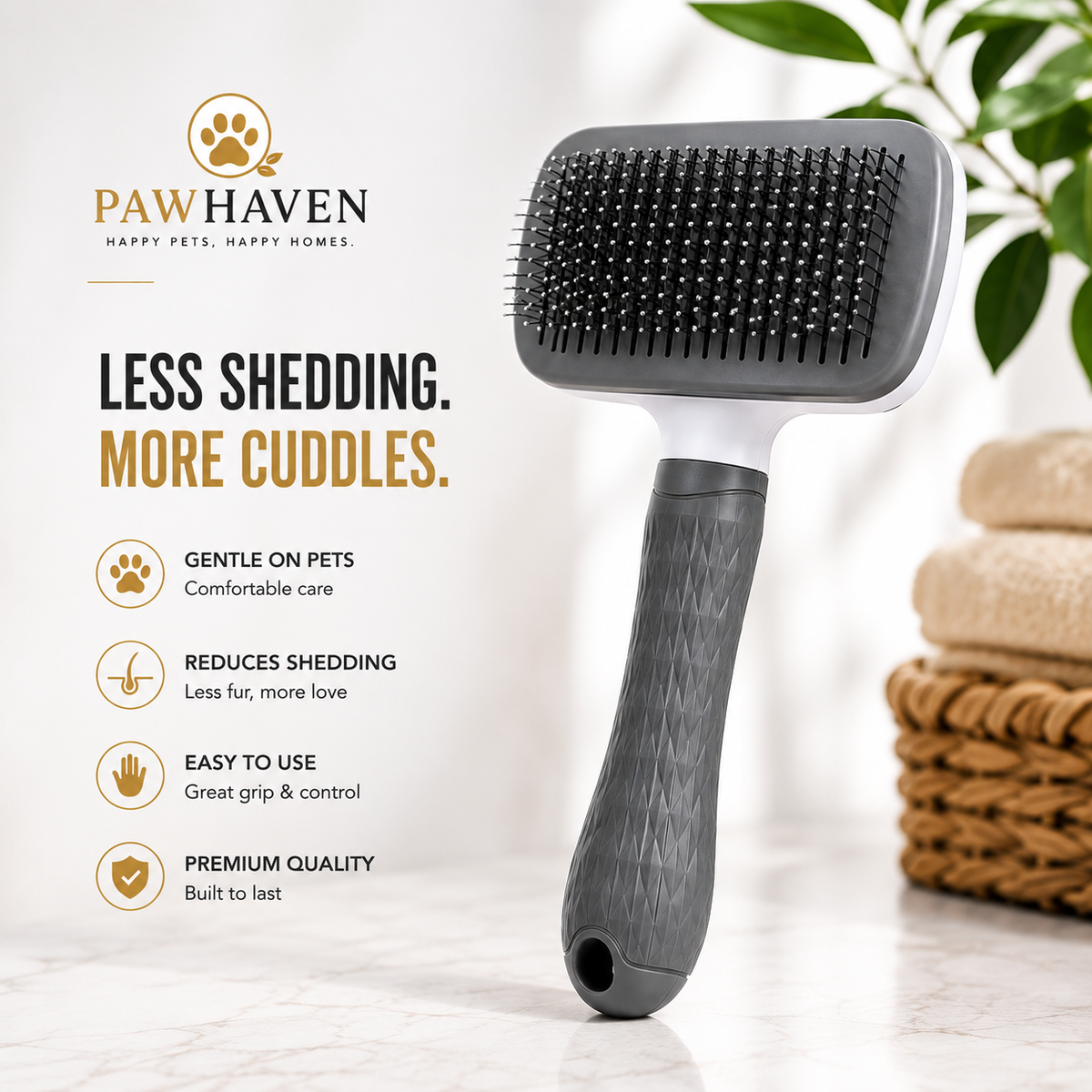 PawHaven Premium Deshedding Brush™ — FREE Glove Included