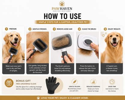 PawHaven Premium Deshedding Brush™ — FREE Glove Included